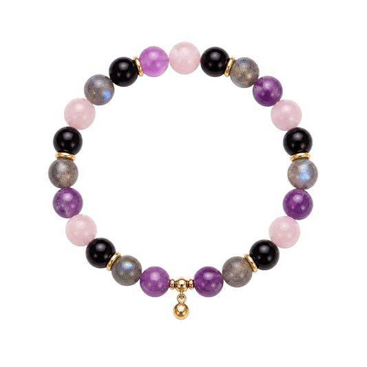 Amethyst Nocturne Bracelet on warm ivory background