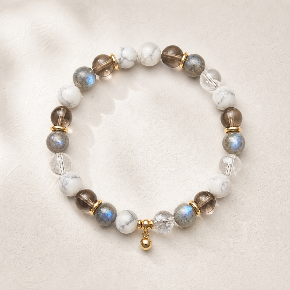 Lunar Veil Bracelet on warm ivory background